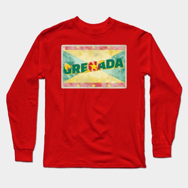 Grenada Vintage style retro souvenir Long Sleeve T-Shirt by DesignerPropo